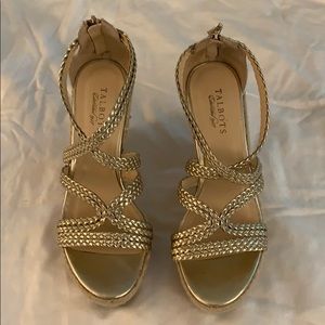 Gold Platform Wedge Sandals